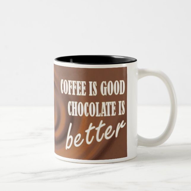 Taza Bicolor El chocolate es mejor (Derecha)