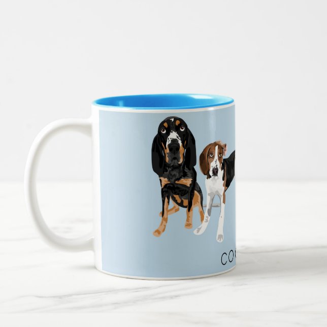 Taza Bicolor El cielo azul claro de Coonhound (Izquierda)
