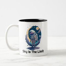 Taza Bicolor El cielo es el límite, la idea del Astronauta Mug,