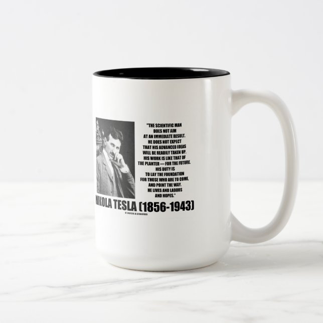 Taza Bicolor El Científico Nikola Tesla No Tiene Inmediato (Derecha)