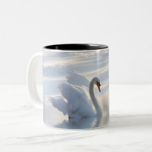 Taza Bicolor El cisne es hermoso en la nieve
