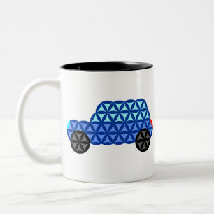 Taza Bicolor El Coche De La Vida - Formas Sagradas B1,Azul.