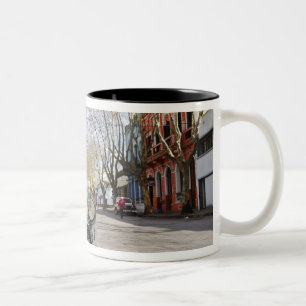 Taza Bicolor El color oxidado y escamoso de un coche viejo