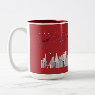 Taza Bicolor El cuarto ladrillo de brillo rojo