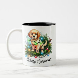 Taza Bicolor El curioso árbol de Navidad conquista a Santa Dog