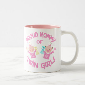 Taza Bicolor El día de madre milímetro de chicas gemelos