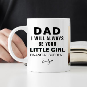 Taza Bicolor El día de papá de un padre gracioso   niña pequeña