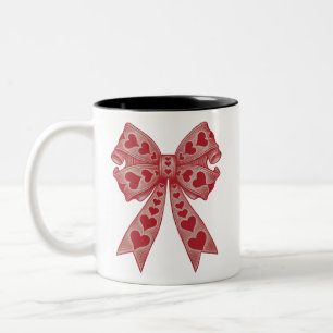 Taza Bicolor El día de San Valentín Corazón Coquette reverencia