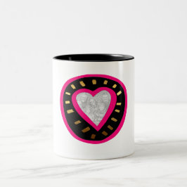 Taza Bicolor El día de San Valentín de plantilla de corazón mod