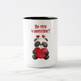 Taza Bicolor El día de San Valentín ilustrado rojo y negro