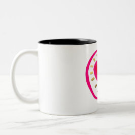 Taza Bicolor El día de San Valentín - Mug de 1 W de corazón ros