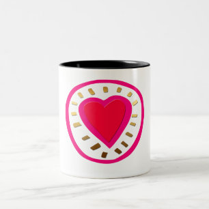 Taza Bicolor El día de San Valentín - Mug de 1 W de corazón ros