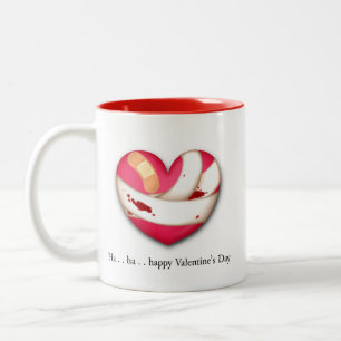 Taza Bicolor El día de San Valentín triste y humorístico con