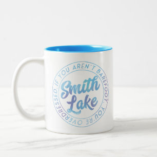 Taza Bicolor El doble de la acuarela del lago smith echó a un