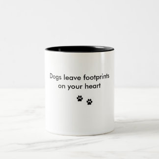 Taza Bicolor el dogfootprint, dogfootprint, perros sale de