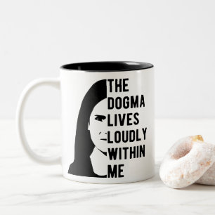 Taza Bicolor El dogma vive fuerte dentro de mí, célebre ACB