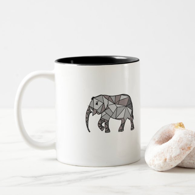 Taza Bicolor el elefante en la tendencia (Con donut)