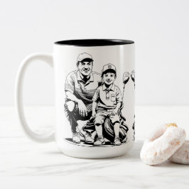 Taza Bicolor El emotivo momento de golf de papá e hijo en el dí