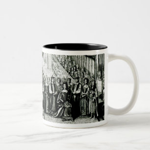 Taza Bicolor El Enthroning de rey James II y de Queen Mary