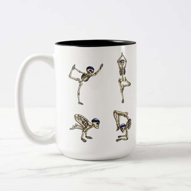 Taza Bicolor El entrenamiento esquelético divertido de la yoga (Izquierda)