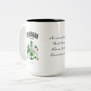 Taza Bicolor El escudo familiar de Flanagan, la traducción y e