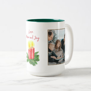 Taza Bicolor El espíritu de los Navidades ama la paz y la alegr