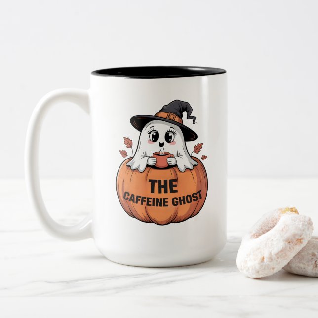 Taza Bicolor El fantasma de la cafeína V2 (Con donut)