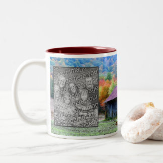 Taza Bicolor El follaje otoñal de la tabaquera añade tu foto