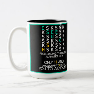 Taza Bicolor El Funda en contra de C: Gracioso alfabetismo