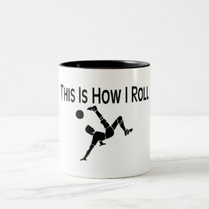 Taza Bicolor El fútbol esto es cómo ruedo al jugador de fútb