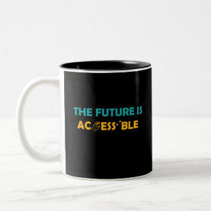 Taza Bicolor El futuro es accesible el lenguaje de Rótulo ASL B