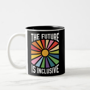 Taza Bicolor El Futuro es Inclusivo Arcoíris Orgullo Derechos T