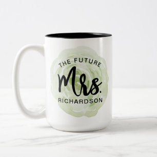 Taza Bicolor El futuro Sra. Watercolor Floral Mug