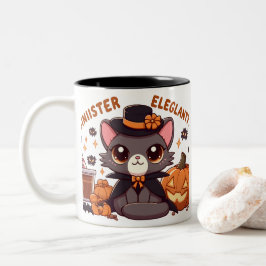 Taza Bicolor El gato Chausie una divertida mezcla de Kawaii y H