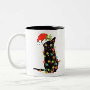 Taza Bicolor El gato Navidad un divertido y confuso gato