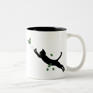 Taza Bicolor El gato y la mariposa