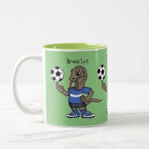 Taza Bicolor El gracioso personalizado de fútbol del dragón Kom