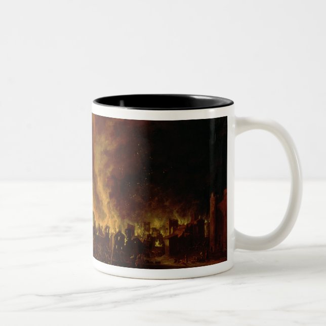 Taza Bicolor El gran fuego de Londres en 1666 (Derecha)