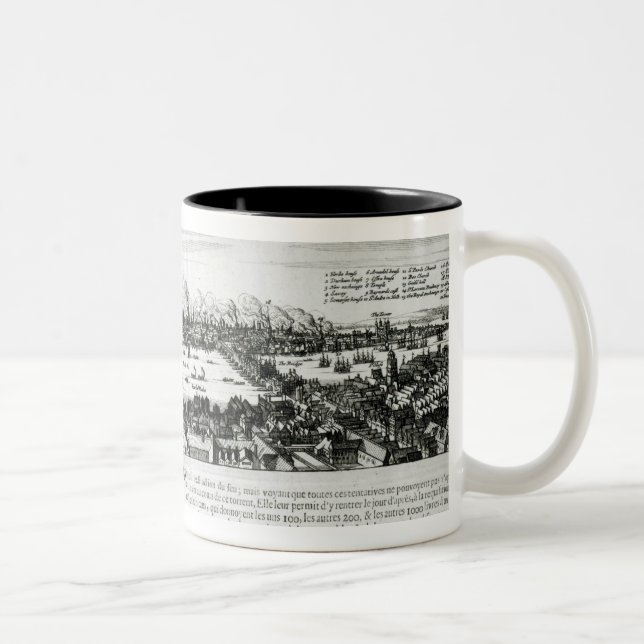 Taza Bicolor El gran fuego de Londres en 1666 (Derecha)