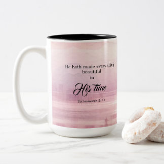 Taza Bicolor Él Ha Hecho Todo Lo Hermoso Sunset De Acuarela