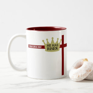 Taza Bicolor Él Ha Resucitado Corona del Día de Pascua y Cruz G