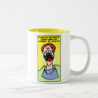 Taza Bicolor El hablar con el dentista