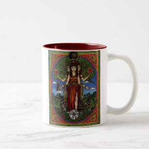 Taza Bicolor el hecate de la diosa (imagen y synbols) 001 t, g…