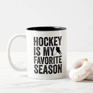 Taza Bicolor El hockey es mi temporada favorita