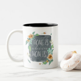 Taza Bicolor El hogar de la acuarela del día de madre es