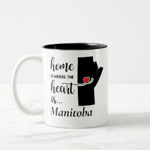 Taza Bicolor El hogar de Manitoba es donde está el corazón