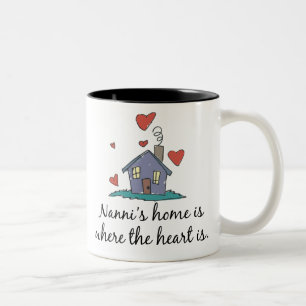 Taza Bicolor El hogar de Nanni es donde está el corazón