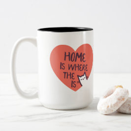 Taza Bicolor El hogar es donde está el gato