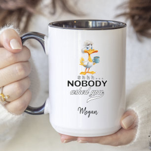 Taza Bicolor El humor sarcástico del pato gruñón y gracioso per