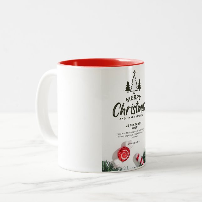 Taza Bicolor El jarro del árbol de navidad (Anverso izquierdo)